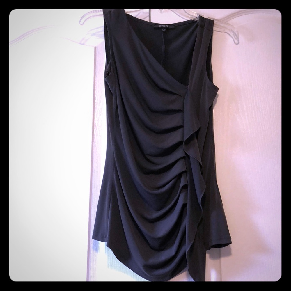 Ruffled / no sleeve blouse